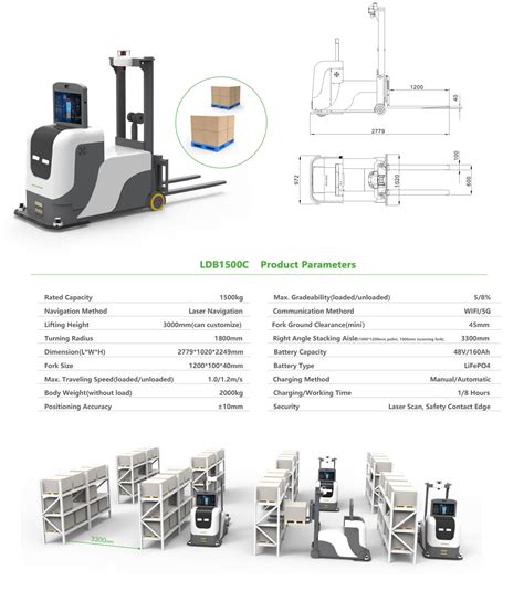 Kg Agv Counterbalanced Electric Stacker