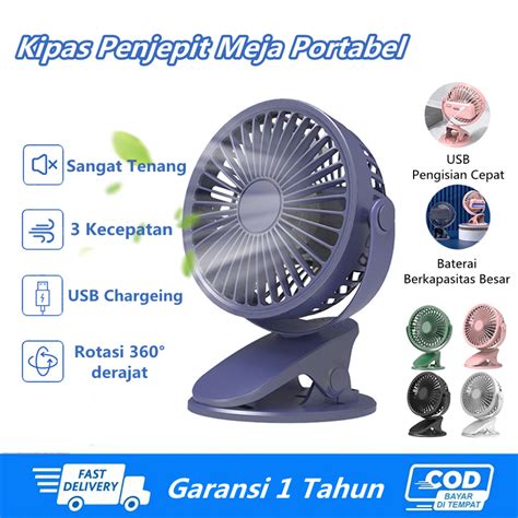 Jual 【ready Stock】kipas Angin Mini Usb Clip Mini Fan Rotating Kipas