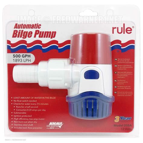 Rule 25SA Automatic Bilge Pump 500 GPH Marine 12V DC 3 4 Hose