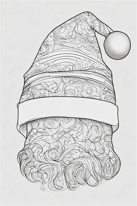 Premium AI Image | Lineart drawing of a christmas hat on a white background