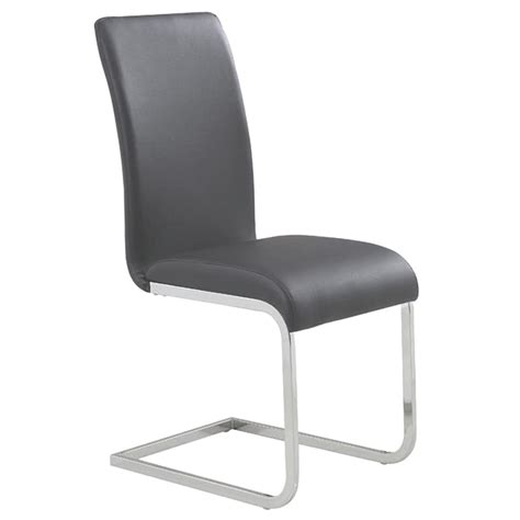 Nspire Maxim Metal Chrome Parson Armless Dining Chair With Grey