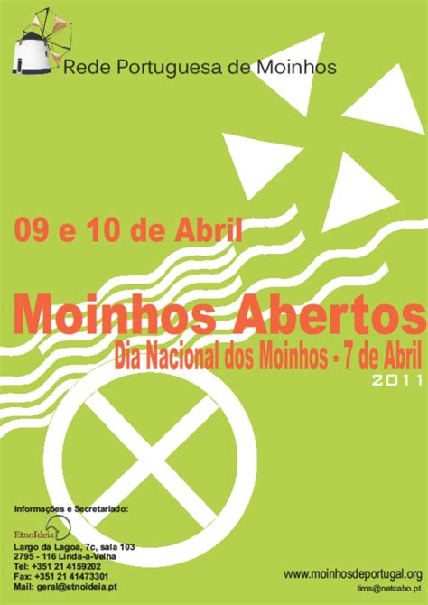 Dia Nacional Dos Moinhos A 7 De Abril MOINHOS ABERTOS A 9 E 10 De Abril