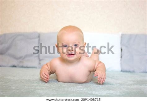 Naked Smiling Baby Boy Lying On Stock Photo 2091408715 Shutterstock