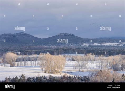 View Of Papstein And Gohrisch From Gamrig In Saxon Switzerland Stock