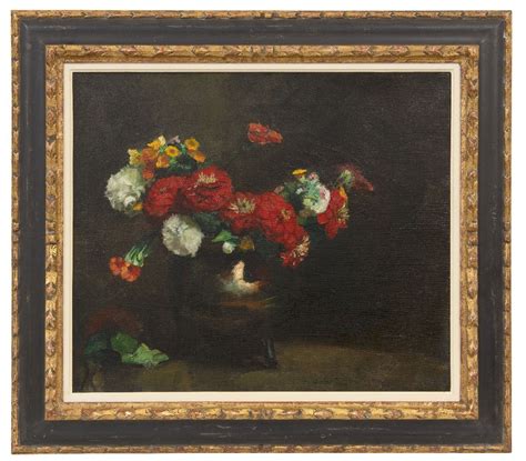 Floris Arntzenius Paintings For Sale Zinnias In A Copper Vase