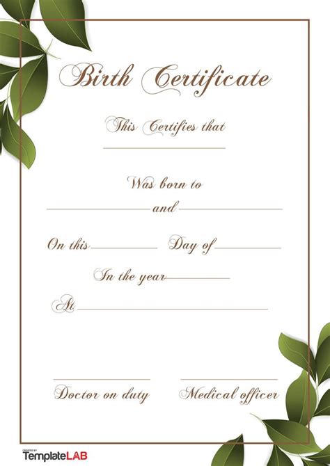 27 Birth Certificate Templates Word Ppt And Pdf Templatelab Birth Certificate Template