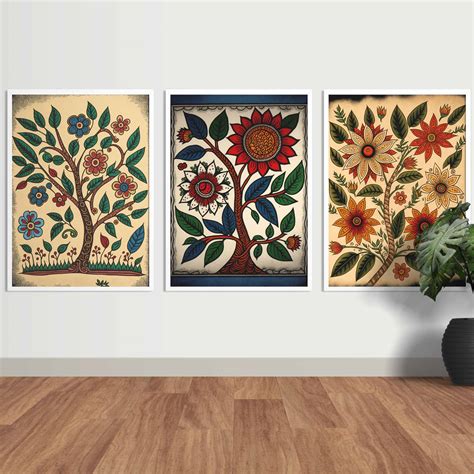 Madhubani Flowers – magictreeprints.com