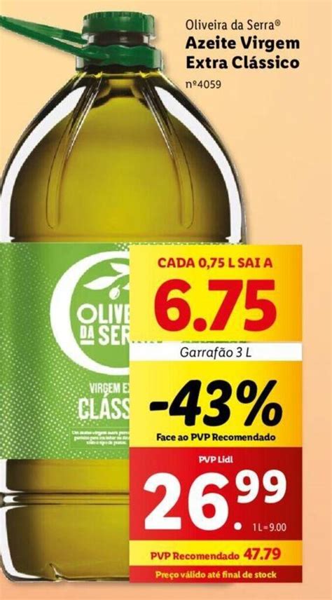 Promoção Oliveira da Serra Azeite Virgem Extra Clássico Garrafão 3 L em