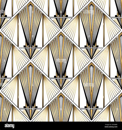 Art Deco Pattern Vector Gold Black White Background Stock Vector Image And Art Alamy