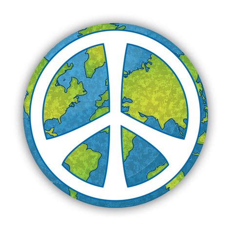 Peace Sign Over Earth Sticker Decal American Made Uv Protected No War