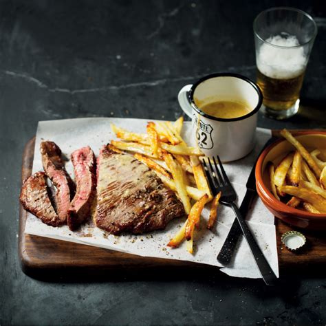 Appetizing Steak And Chips With Pepper Sauce Mykitchen