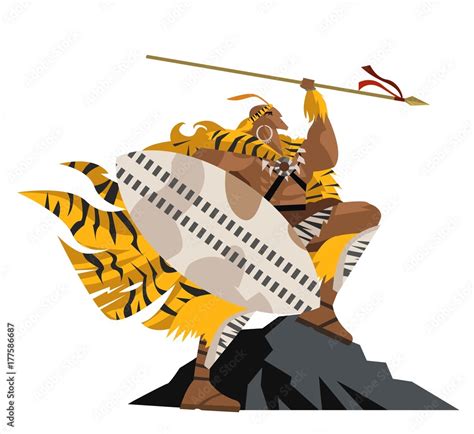 african zulu warrior Stock Vector | Adobe Stock