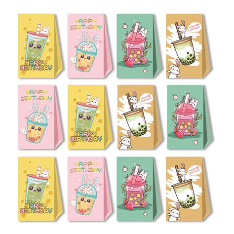 Buy Pcs Boba Tea Party Favor Bags For Boba Tea Birthday Decorations