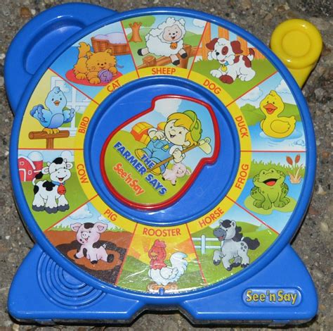 Vintage Mattel See N Say The Farmer Says Blue Other