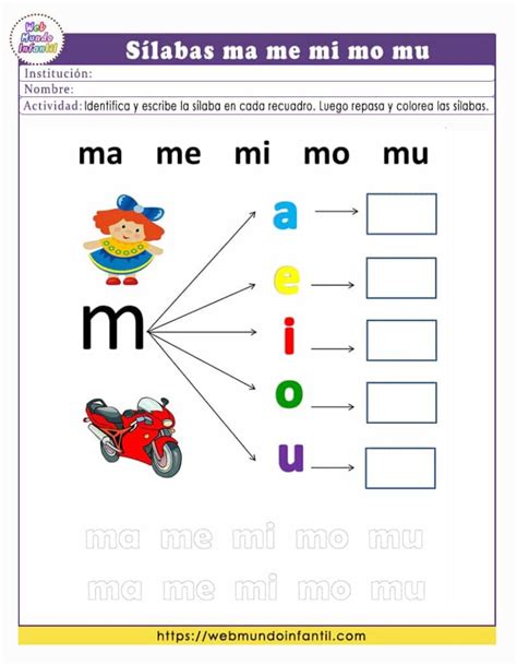 Ejercicio De Completar Con Silabas Ma Me Mi Mo Mu Ejercicios De