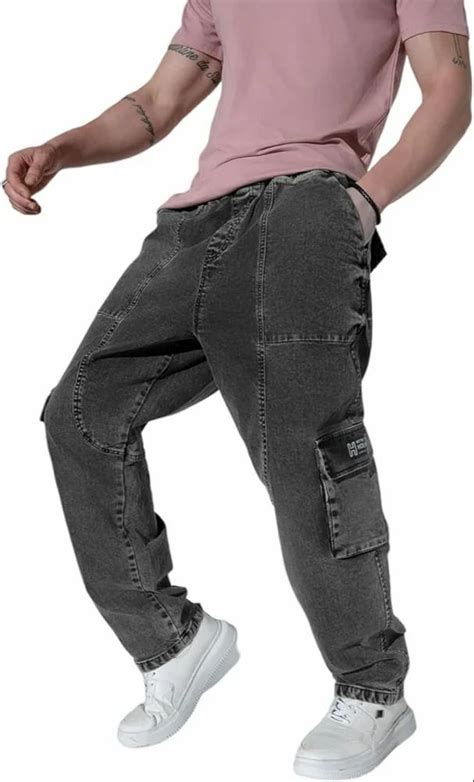 Denim Solid Men Grey Polyester Cargo Pant Regular Fit At Rs Piece