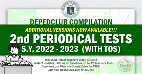 Update 2nd Periodical Test With TOS Compilation SY 2022 2023