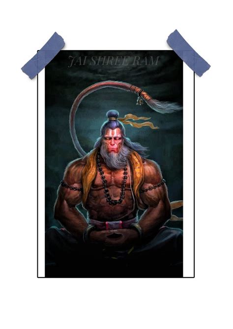 Hanumanji Poster Spiritual Wall Art Printitnice