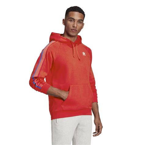 Adidas Originals Sweat à Capuche Adicolor 3d Trefoil 3 Stripes Homme Rouge