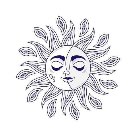 Premium Vector Sun And Moon Drawing Illustration