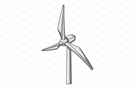 Illustration Of Wind Turbine Technology Illustrations ~ Creative Market