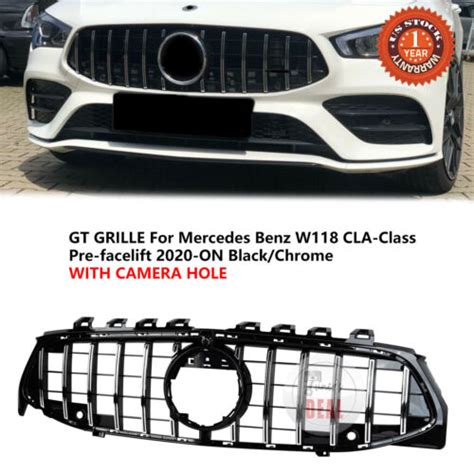 Glossy Black GT R Front Grille For Mercedes Benz CLA W118 C118 CLA35