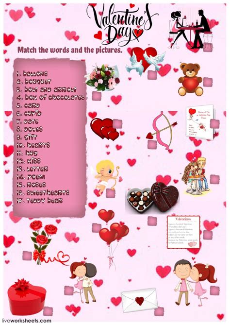 Valentine Day Words Worksheets Worksheetscity