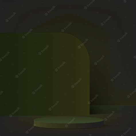 Premium Vector 3d Dark Green Color Podium And Minimal Dark Green