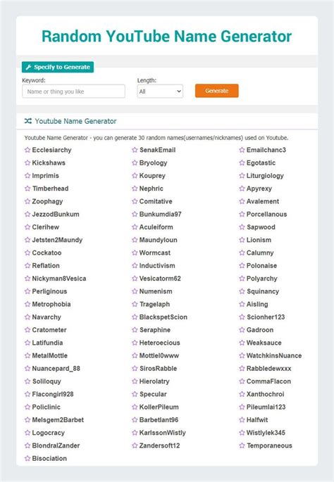Generate Youtube Channel Names Generatejulll