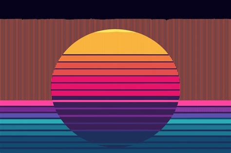 Premium Vector Colorful Sunset On The Water