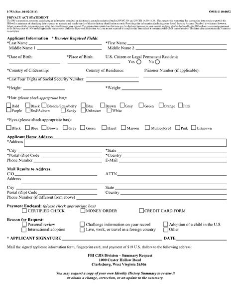 Fbi Criminal Background Check Form 4b8