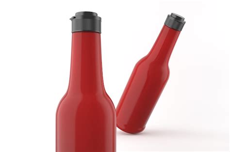 Premium Photo Hot Sauce Bottles Perspective Side In White Background