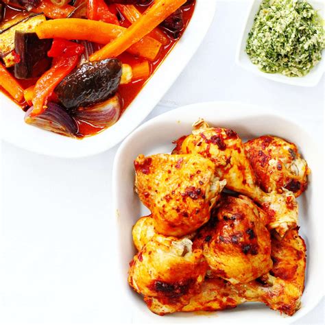 Harissa Chicken Traybake - An Easy One Pot Meal - Searching for Spice