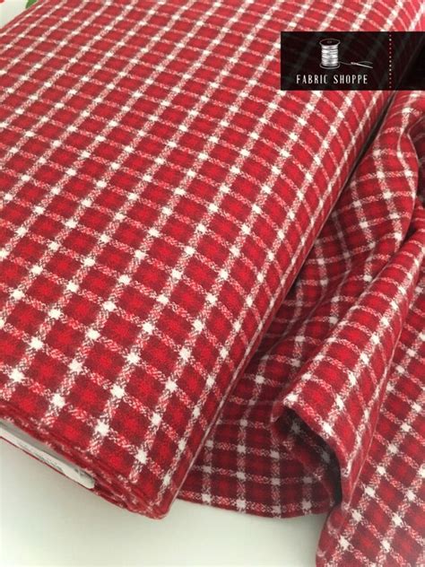 Hipster Flannel Fabric Red Plaid Flannel By The By Fabricshoppe