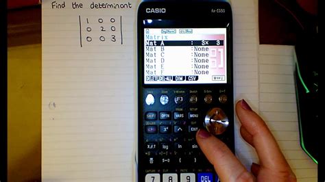 Finding Determinant On A Casio Fx Cg50 Youtube