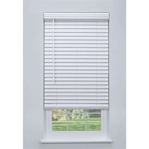 Linen Avenue Cordless Faux Wood Blind White 48 W X 52 H