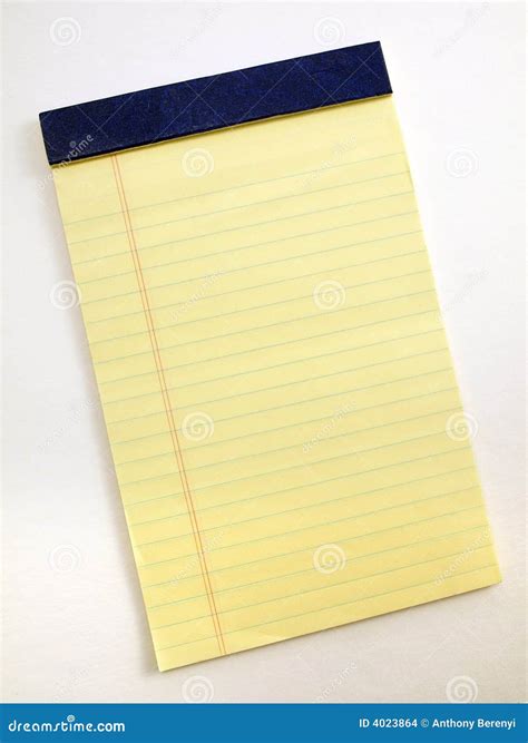 Yellow Legal Pad 2 Stock Photo Image Of Letter Paper 4023864