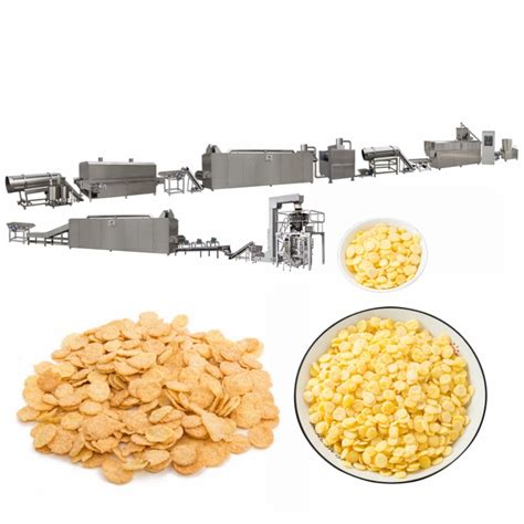 Automatic Puffed Corn Flake Making Machine Breakfast Cereal Snacks