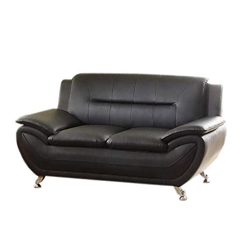 Norton Black Faux Leather Modern Living Room Sofa Bryont Blog