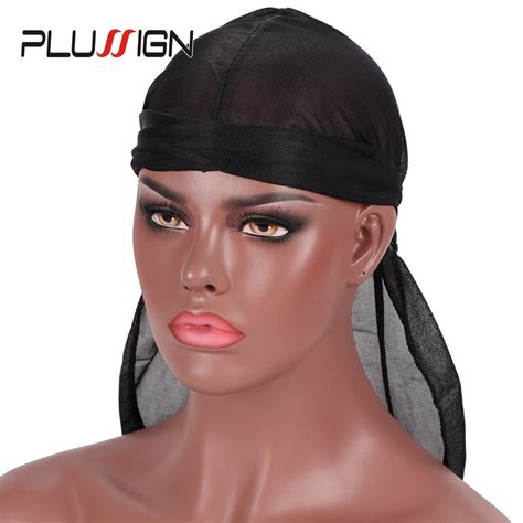 Plussign Silky Durag Waves Hair Loss Chemo Beanie Headwrap Pirate Cap