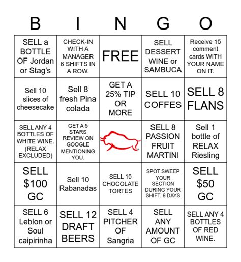 Server Bingo Card