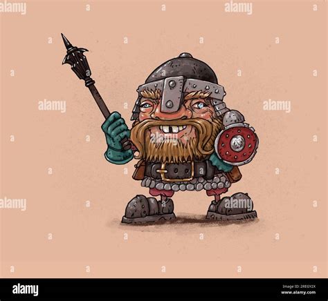 Art Fantasy Dandd Dwarf Wearing Armour Holding Sword And Halberd Blond