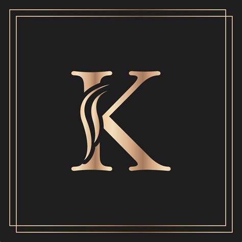 Elegant Letter K Graceful Royal Calligraphic Beautiful Logo Vintage