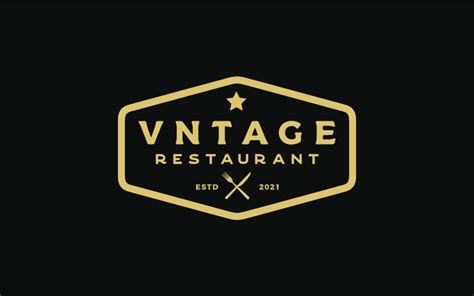 Vintage Retro Restaurant Bar Bistro Logo Design