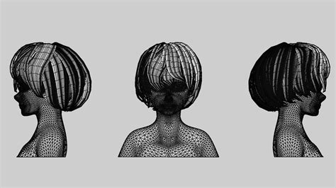 3d Model Hair Pack 10 Models Vr Ar Low Poly Cgtrader