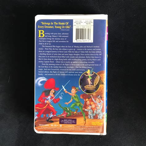 Peter Pan Disney 1990s Vintage Movie Vhs