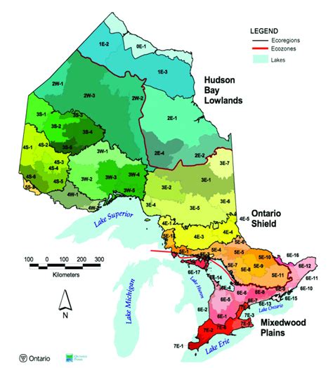 Map Showing The Ecozones Ecoregions And Ecodistricts Of Ontario