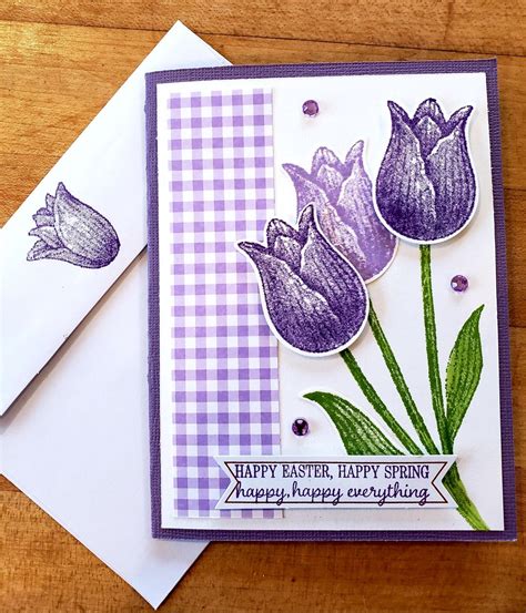 Stampin Up Timeless Tulips Easter Card Hand Made Greeting Cards