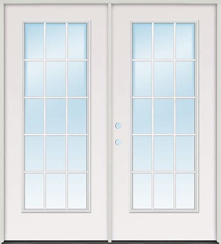 Finer Doors 15 Lite Fiberglass Patio Prehung Double Door Unit