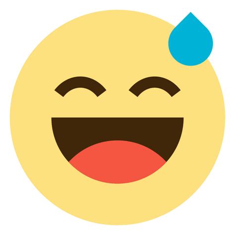 Diseño PNG Y SVG De Emoticono Sonriente Con Una Gota De Agua Para